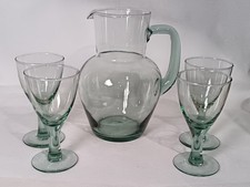 Hand Blown Green Glass Sangria