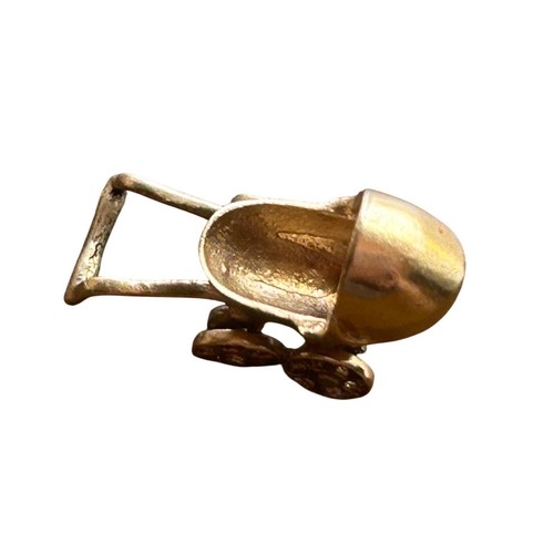 Vintage 14k gold baby carriage - baby,