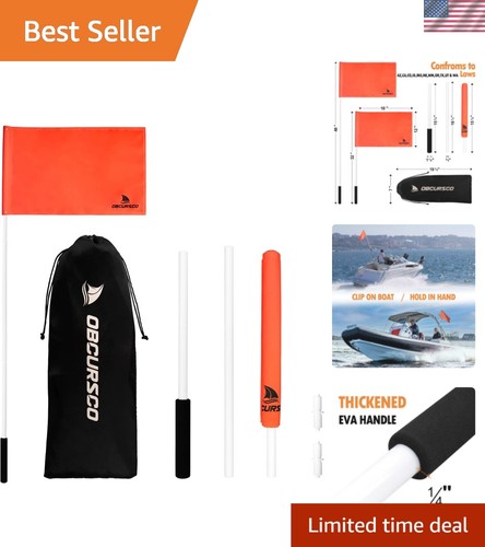 Inch orange boat flag - boat, with