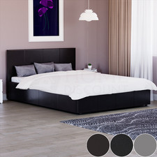 Faux Leather Bed Frame 3ft, 4ft6 Double, 5ft King Size Memory Foam Mattress