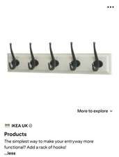 IKEA Off White Leksvik 5 hooks