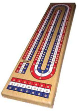 WOODEN 3-TRACK CRIBBAGE SET -