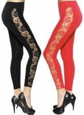 New Womens Lace Leggings Side