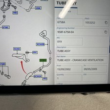 NEW GENUINE FORD Focus Zetec 2.0  MK1 Crankcase Ventilation Tube 1053252