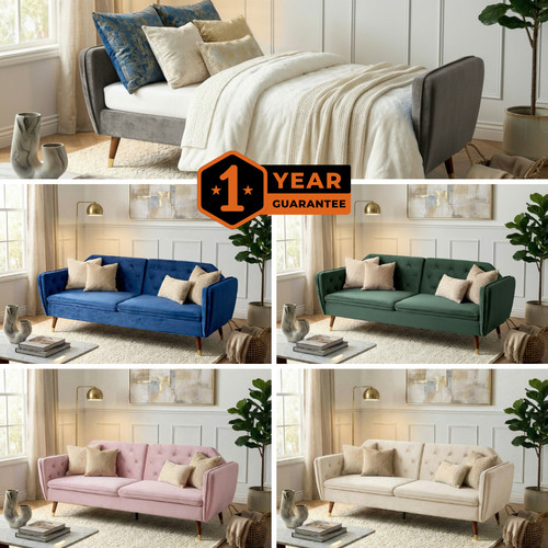 Velvet sofa bed seater - bed,