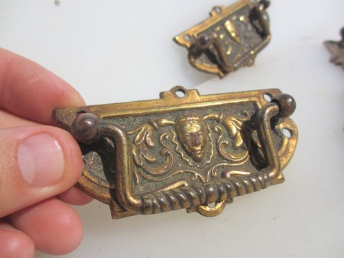 Antique brass drawer handles - brass,
