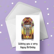 Retro Jukebox Birthday Card