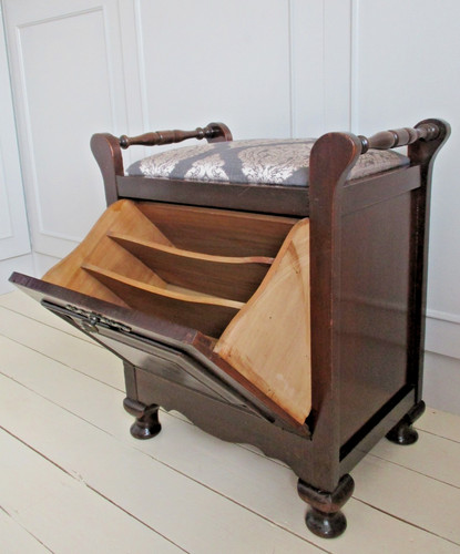 Antique edwardian piano stool - antique,