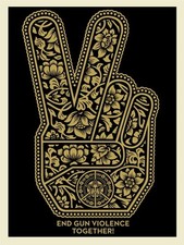 Shepard Fairey Peace Fingers