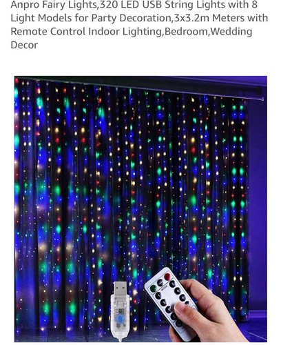 Led curtain lights 320 leds - led, 8