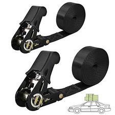 Heavy Duty Ratchet Tie Down Straps Durable Nylon Track Spring Fittings 20ft 2Pcs