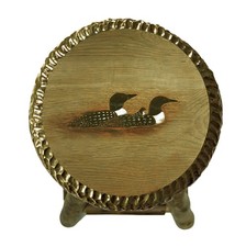 Zeckos Rustic Handcrafted Wooden Carved Loon Bar Stool 24 in.