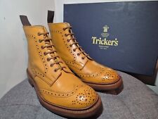 Trickers 'Stow' Brogue Boots Acorn Brown UK 7.5 Dainite Soles 