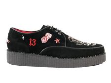 Jeffery-West MUSE 'LUCKY 13' Black Suede Embroidered BROTHEL CREEPER RRP £295