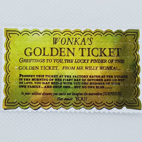 Golden ticket blotter art - golden,