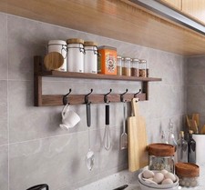 wooden coat hook with shelf.