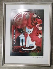 Rosina Wachtmeister Cat Art Print Silver Foil With Signature, 1991 Special Ed