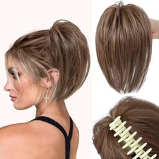 THICK Messy Bun Hair Piece Scrunchie Updo Claw Clip Hair Extensions as Human