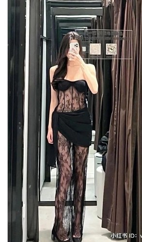 Zara long lace black - long,