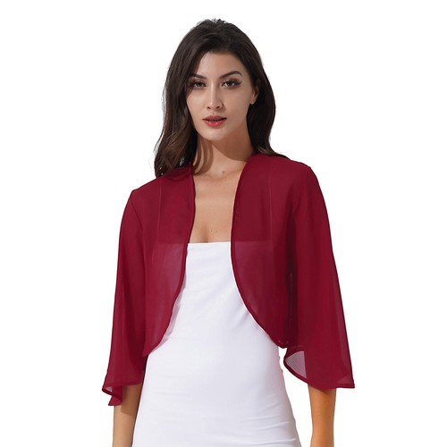 Womens chiffon solid bolero - womens,