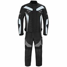 Men Waterproof Motorbike Motorcycle Suit Cordura Armour CE Jacket Trouser Grey