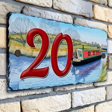 Canal Barge House Number Slate