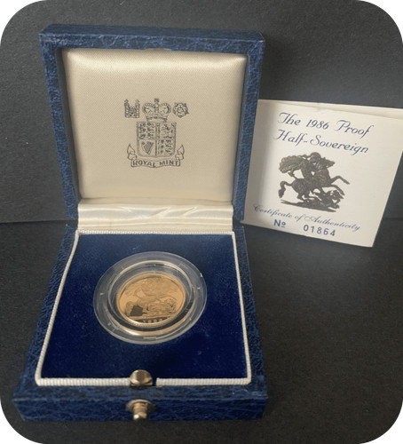 1986 proof half gold - half,