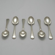 OLD ENGLISH Design Princess Plate Sheffield Silver Service Cutlery Six Teaspoons