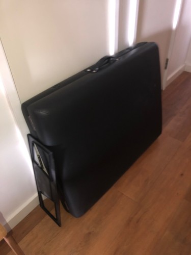 Black foldable massage couch - black,