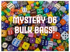Bulk D6 Dice Bag Assorted Polyhedral Mystery Set D&D TTRPG Board Games Wargaming