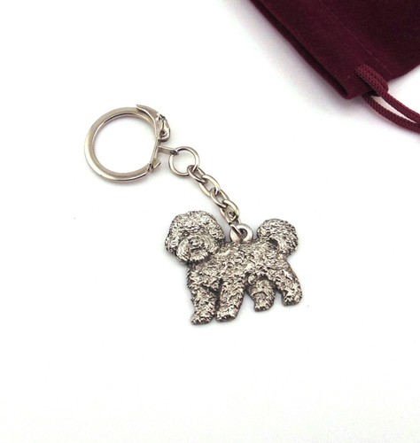 Bichon frise pewter keyring - frise,