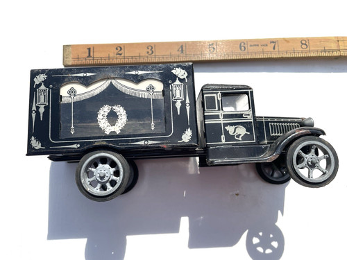 Vintage tinplate hearse - hearse, lorry