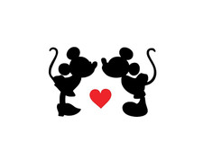 Minnie Mickey mouse kissing x 12 vinyl decals stickers wine glass laptop decals