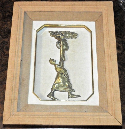 Brass metal figure african - brass, of