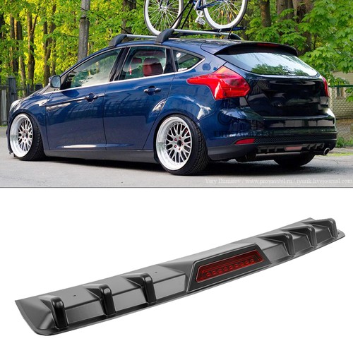 Black rear bumper diffuser lip - black,