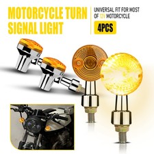 4 x Chrome Motorcycle Bullet Turn Signal Indicator Light For Sukuzi BMW Honda UK