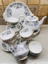 Royal Albert Silver Maple English Bone China Tea Set Complete For 5 & Teapot VGC