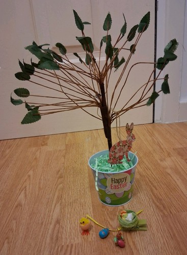 Wire branch tree tin - wire, pot