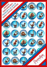 35 x Dinosaur Blue Mix Edible