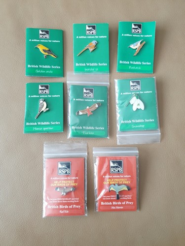 Rspb enamel badges green - 8x,