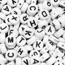 500 x 7mm White Alphabet