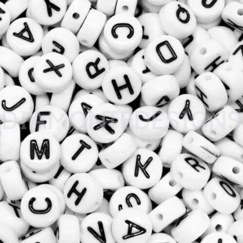 500 7mm white alphabet - 500, x