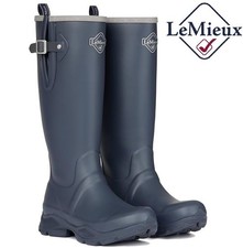 LeMieux Womens Stride Wellington Neoprene Boots Waterproof Navy Muck Wellies Sz