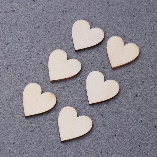50pcs 5cm wooden hearts - wooden,