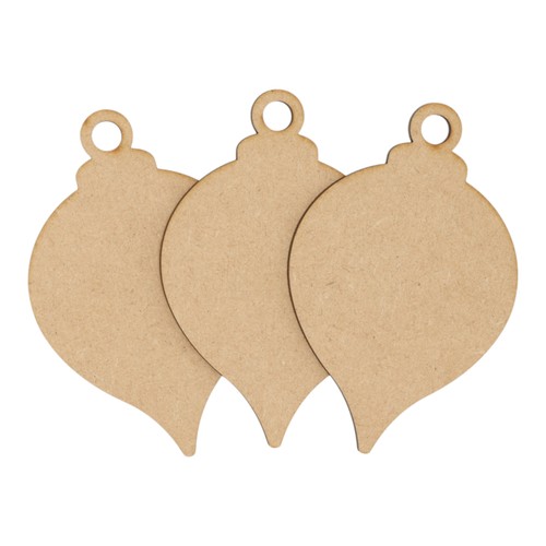 Wooden mdf christmas bauble - wooden,