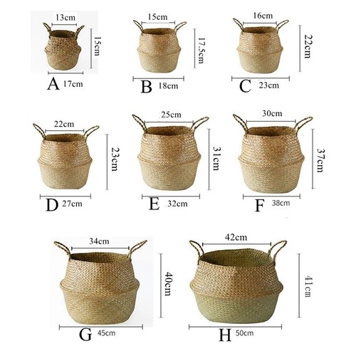 Seagrass woven basket rattan - woven,