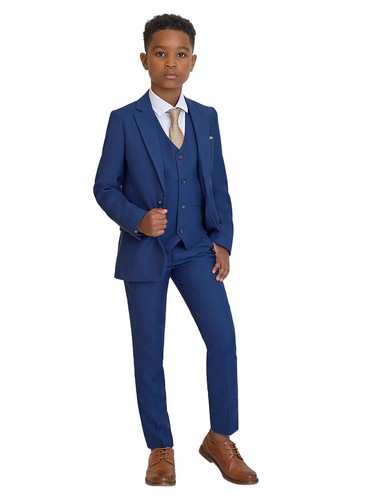 Boys blue page boy suit - page, suit,