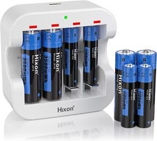 Hixon AA AAA Batteries 1.5V Rechargeable Lithium Ion Batteries over 1500 Cycles