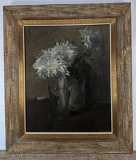 Derk Meeles (Dutch 1872 - 1958) Antique Oil Painting Still Life With Flowers