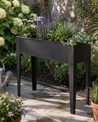 Metal raised garden bed - garden,